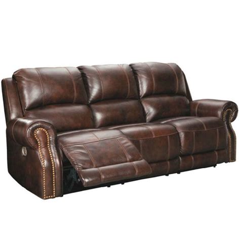 Ashley Nailhead Leather Sofa | Baci Living Room