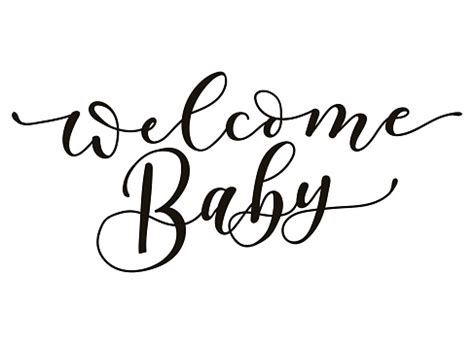 Welcome Baby Lettering Inscription Isolated On White Background Stock ...