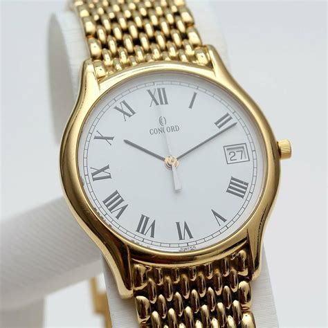 18K Solid Yellow Gold Concord men's dress watch