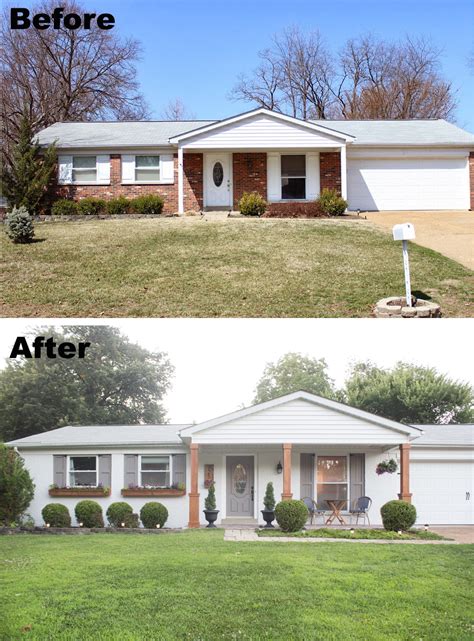 Painted Brick Home Exterior Makeover Before and After Ideas | Home ...