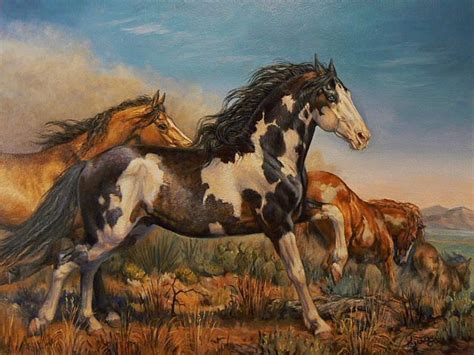 Mustangs - On the Run | Horse painting, Horses, Mustang horse