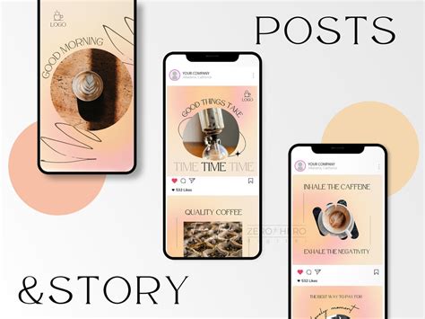 Coffee Shop Instagram Quotes Templates. Social Media Gradient Templates. Barista Templates ...