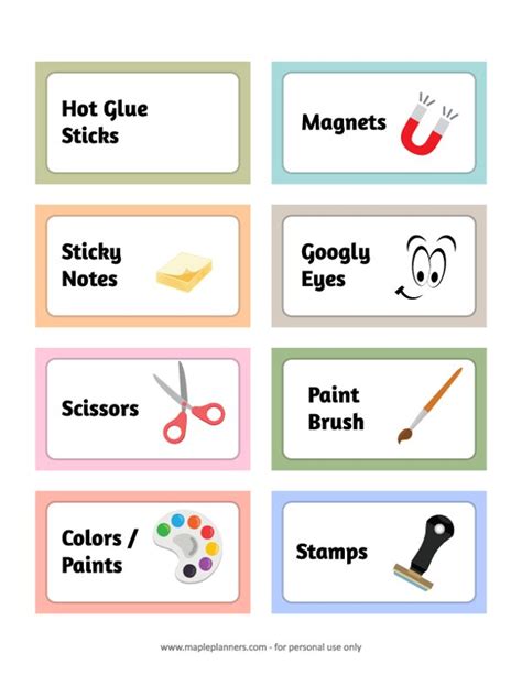 Free Printable Classroom Labels for Preschool