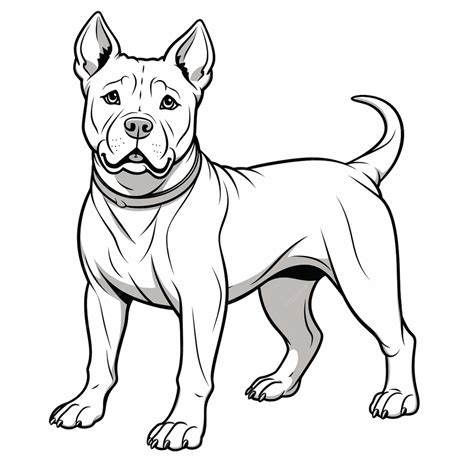 Premium AI Image | A drawing of a dog with a collar standing on a white ...