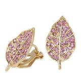 Clip On Studded Leaf Colored Swarovski Crystal Stud Earrings – Clip On Earrings