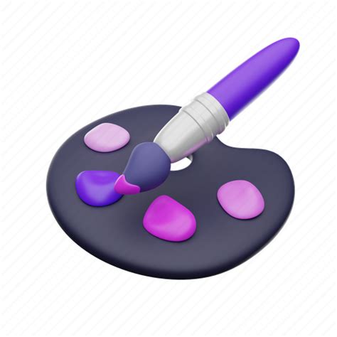 Color, palette, brush, paint 3D illustration - Download on Iconfinder