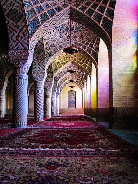 Interior of Nasir ol Molk Mosque, Shiraz, Iran | High-Quality Architecture Stock Photos ...