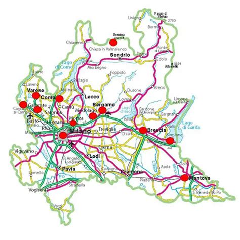 Political Map Lombardy - Mapsof.Net