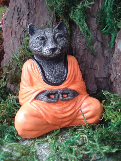 Cat Buddha Zen Buddha Garden Buddha sculpture Zen garden | Etsy