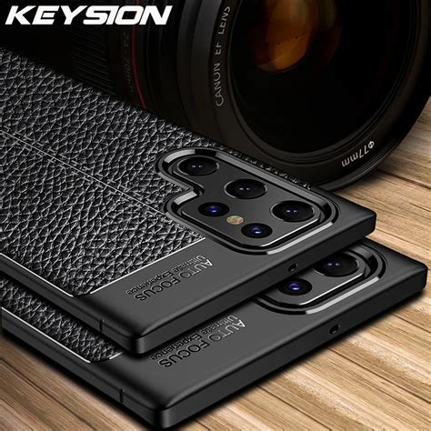 KEYSION-Shockproof-Case-for-Samsung-S22-Ultra-5G-S23-Leather-Texture ...