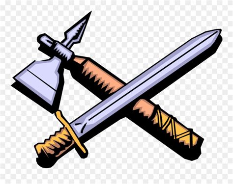 Vector Illustration Of Middle Ages Medieval Sword And - Cartoon Weapons Clipart (#838125 ...