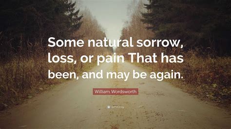 William Wordsworth Quote: “Some natural sorrow, loss, or pain That has been, and may be again.”