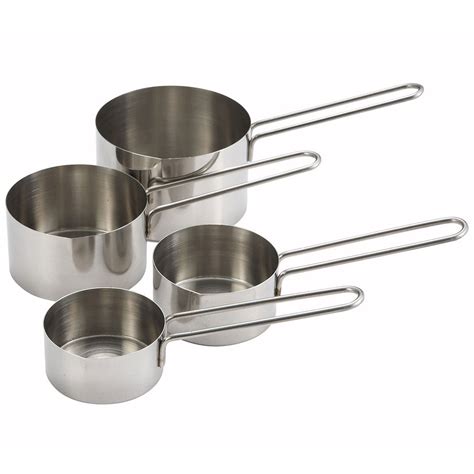 Winco MCP-4P 4-Piece Measuring Cup Set, Stainless