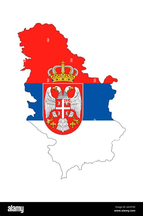 serbia flag map Stock Photo - Alamy