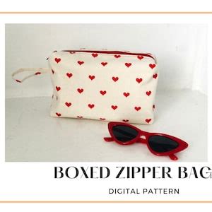 DIY Pdf Sewing Pattern Boxed Zipper Cosmetic Bag, Travel Zipper Bag, Easy Bag Pattern - Etsy