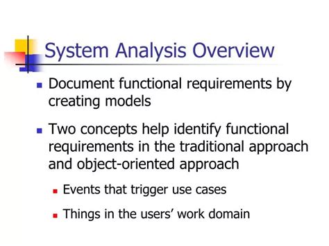 PPT - System Analysis Overview PowerPoint Presentation, free download - ID:6130331