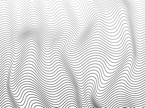 Abstract stripe background in black and white with wavy lines pattern ...