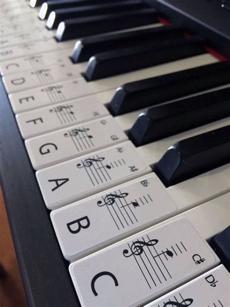 PIANO stickers STANDARD Keyboard / Piano Stickers up to 61 KEYS the ...