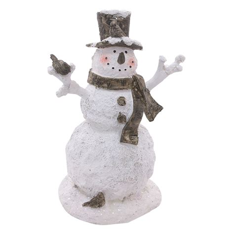 6.5" White Snowman with Scarf Figurine - Walmart.com - Walmart.com