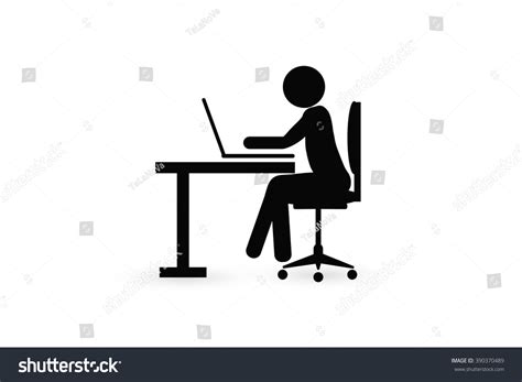 Silhouette Man Typing Laptop Stock Vector (Royalty Free) 390370489 ...