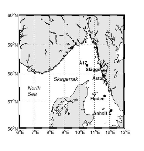 Map of the Kattegat and the Skagerrak area including sampling stations... | Download Scientific ...