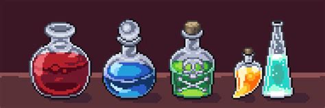 I made some potions - PixelArt | Pixel art games, Pixel art tutorial ...