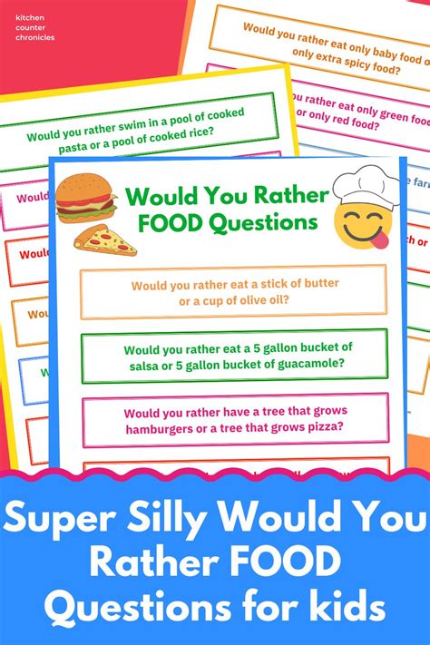 Silly Would You Rather Food Questions for Kids