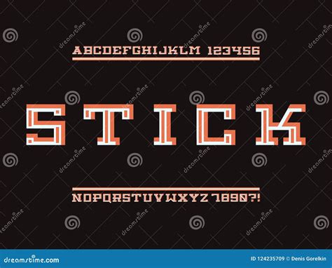 Stick Font. Vector Alphabet Stock Vector - Illustration of square, typeface: 124235709