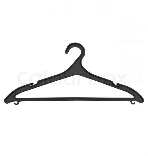 Black clothes hanger isolated on white ... | Stock image | Colourbox