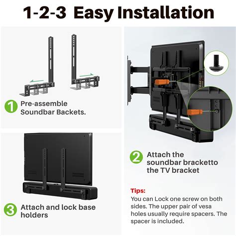 USX MOUNT Soundbar Mount Universal Sound Bar TV Mount for Mounting ...