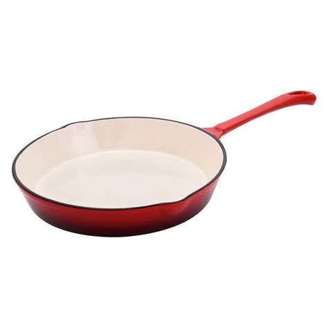 Hamilton Beach 8 Inch Enameled Coated Solid Cast Iron Frying Pan Skillet, Red | Walmart Canada
