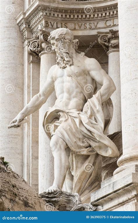 Neptune Statue of Trevi Fountain (Fontana Di Trevi) in Rome Stock Image ...