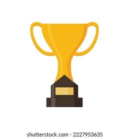 Winner Trophy Vector Flat Illustration Golden Stock Vector (Royalty ...