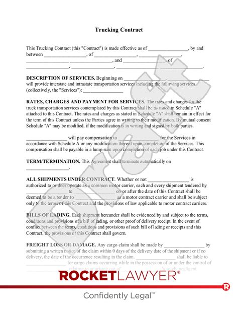 Free Trucking Contract Template & FAQs - Rocket Lawyer