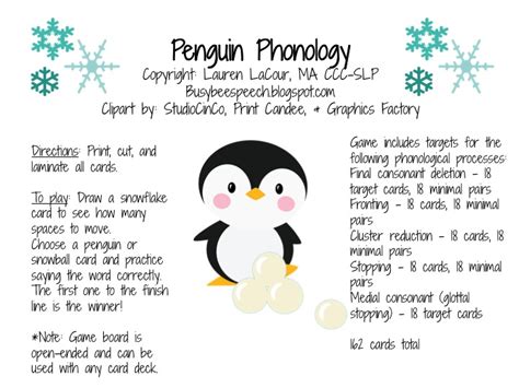 Busy Bee Speech: Penguin Phonology!