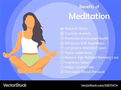 Meditation health benefits for body mind Vector Image