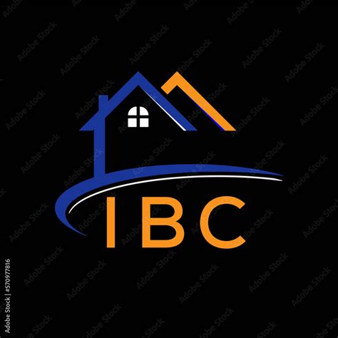 IBC house logo, letter logo. IBC blue image on black background and ...