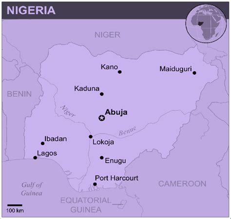 Map of Nigeria showing the location of Ibadan Source: Nigeria Locator ...