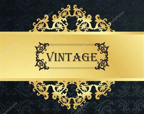 Vintage menu vector background with golden elements — Stock Vector ...