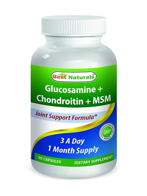 Best Naturals, Glucosamine Chondroitin MSM Supplements, 2600 mg per serving, 90 Capsules ...