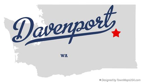 Map of Davenport, WA, Washington