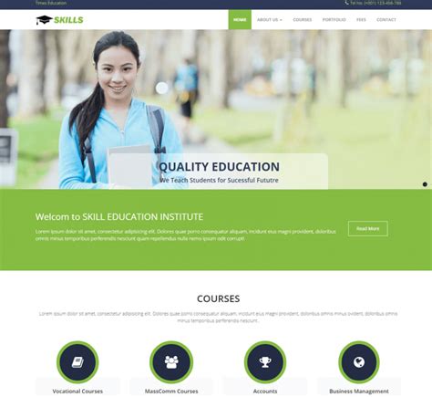 Free Education HTML Website Templates - FreeHTMLDesigns