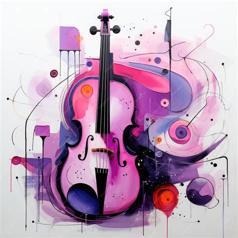 Premium AI Image | cello violin abstract caricature surreal playful painting illustration tattoo ...