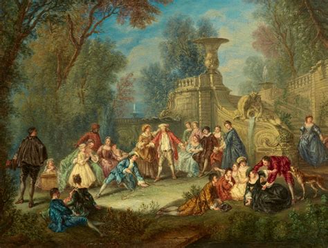 Fête galante mit Blindekuh-Spiel Fête galante mit höfischem Tanz - Lot 80 | Auction, Painting ...