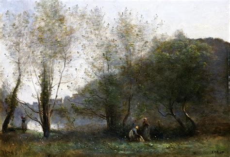 Morning On The Estuary. Ville D Avray Painting by Jean-Baptiste-Camille Corot