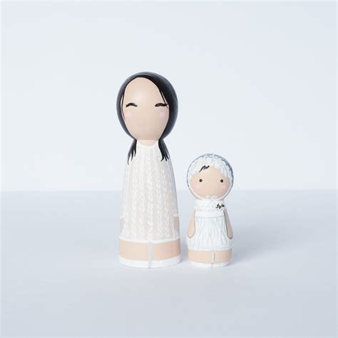 Family Peg Dolls - Family Portrait on Mini wooden dolls – Itzy Zazzy