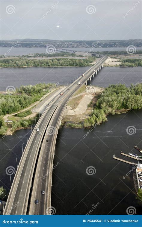 Bridge Over the Volga River Stock Image - Image of long, volga: 25445541