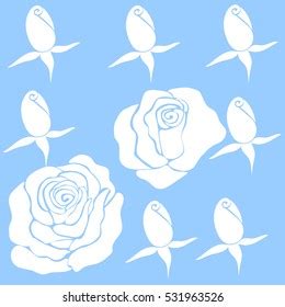 Silhouette Rose Pattern On Blue Background Stock Vector (Royalty Free) 531963526 | Shutterstock