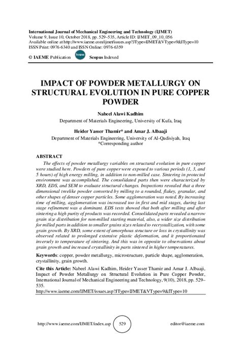 (PDF) IMPACT OF POWDER METALLURGY ON STRUCTURAL EVOLUTION IN PURE ...