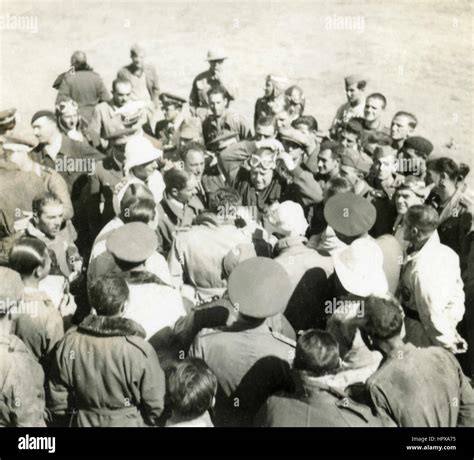 Italian aviator Vittorio Mussolini with other pilots, Asmara airfield, Eritrea Stock Photo - Alamy